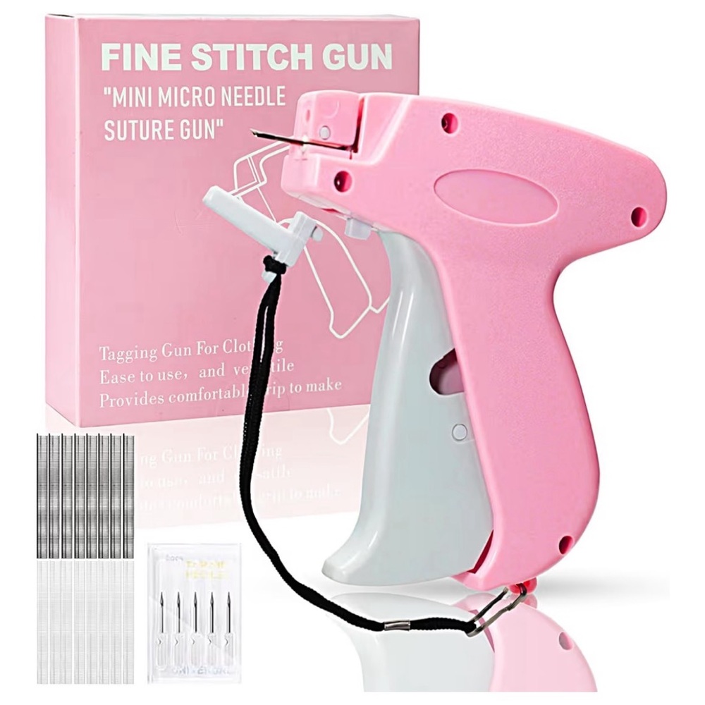 TANKITIAL Sewing Gun Kit Pink w/ Needles & 2000 Fasteners